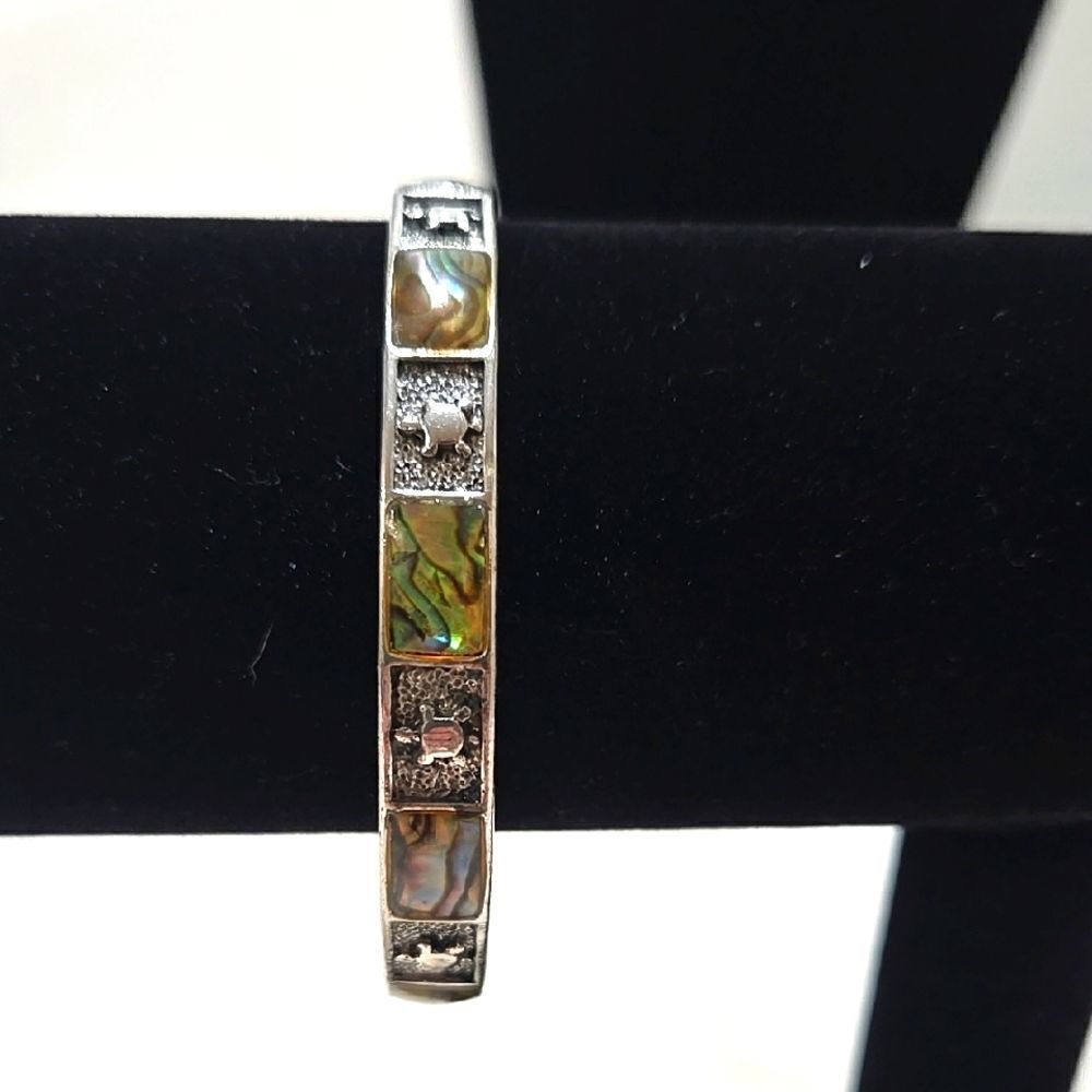 Vintage Silver and Abalone Bracelet